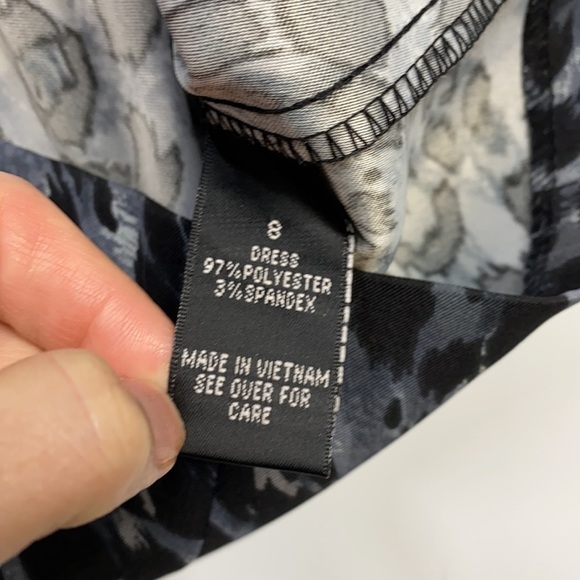 AB Studio Sleeveless Animal Print Black Gray Dress Size 8 - Picture 7 of 8